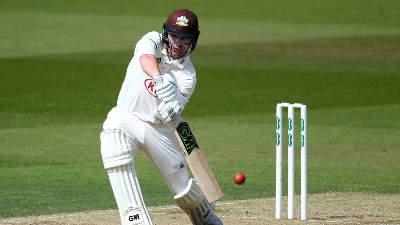 Roy Burns drives, Surrey v Lancashire, County Championship, Division One, The Oval, 3rd day, April 16, 2017