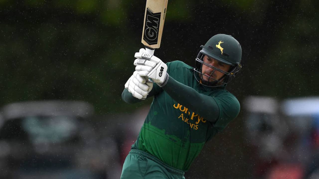 Michael Lumb swings to leg during his 104, Worcestershire v Nottinghamshire, Royal London Cup, North Group, New Road, April 27, 2017