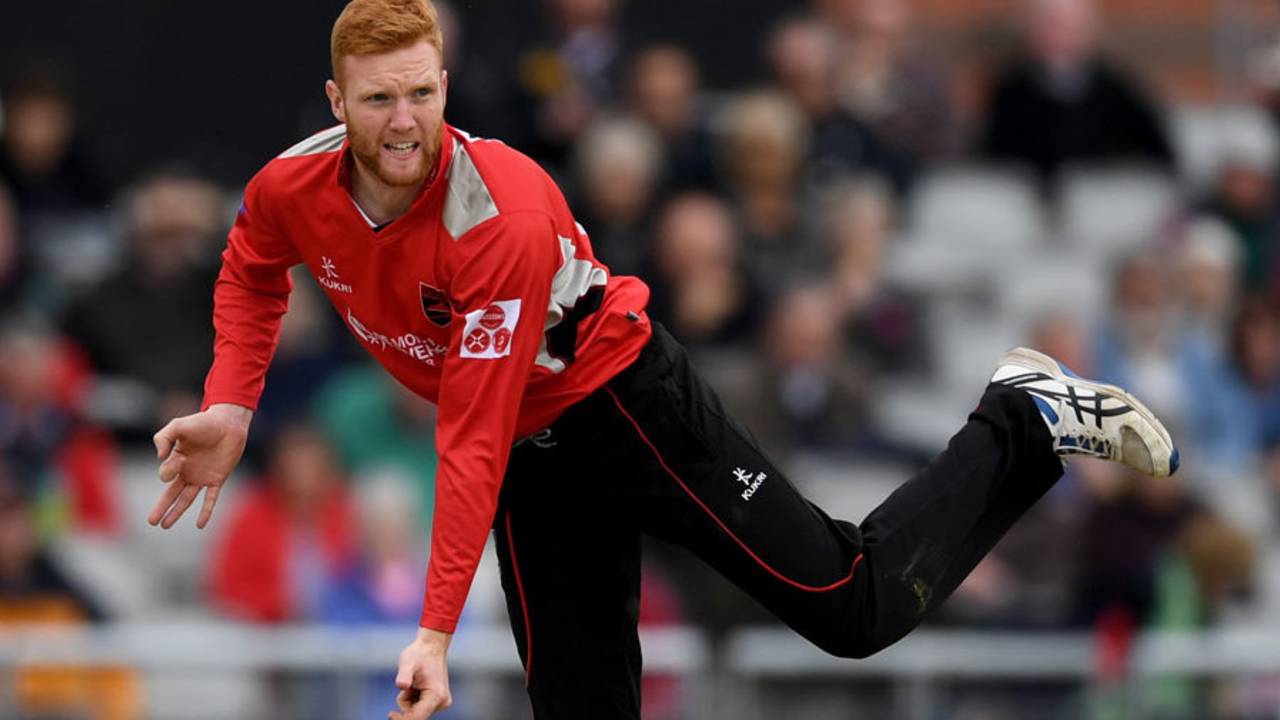 James Sykes collected a four-wicket haul, Lancashire v Leicestershire, Royal London Cup, North Group, Old Trafford, April 28, 2017