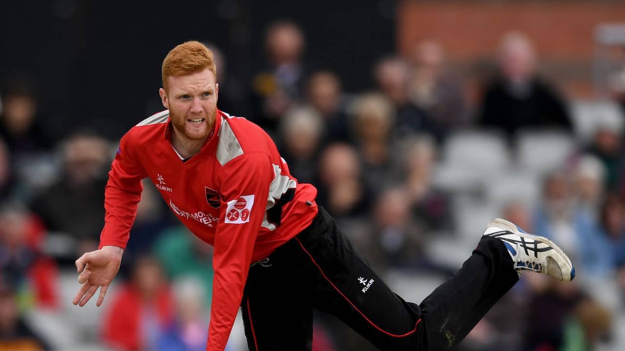 James Sykes collected a four-wicket haul, Lancashire v Leicestershire, Royal London Cup, North Group, Old Trafford, April 28, 2017
