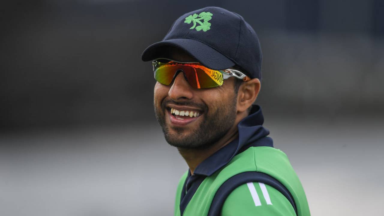 Simi Singh in the field on his international debut, Ireland v New Zealand, Tri-nations series, 2nd match, Malahide, May 14, 2017