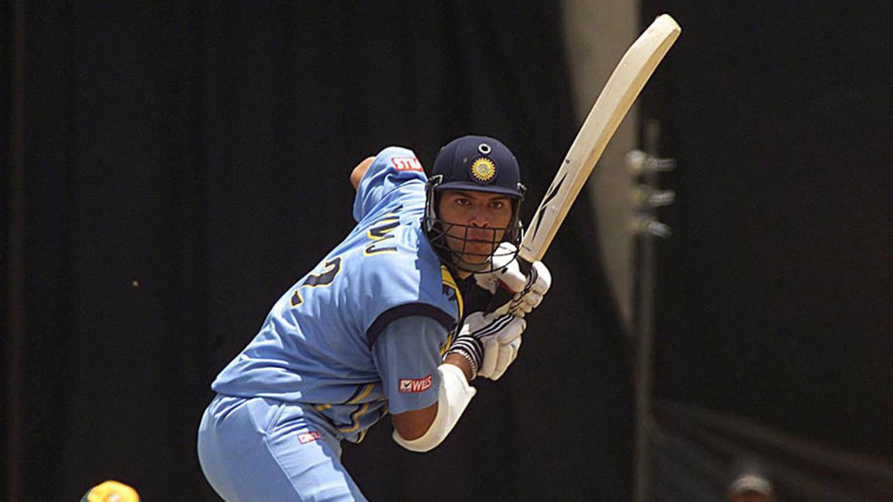 Yuvraj Singh during his first ODI innings, India v Australia, ICC Knockout, Nairobi, October 7, 2000