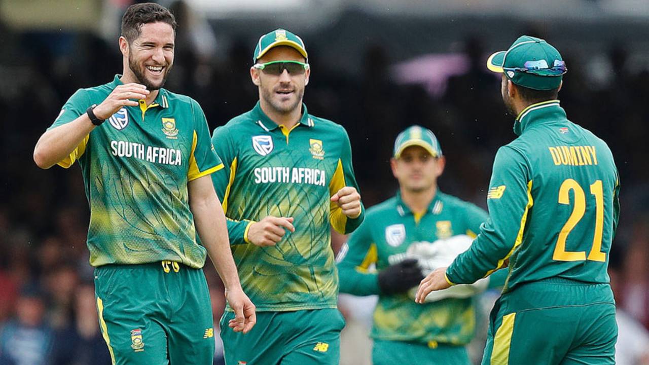 Wayne Parnell celebrates his third wicket, England v South Africa, 3rd ODI, Lord's, May 29, 2017