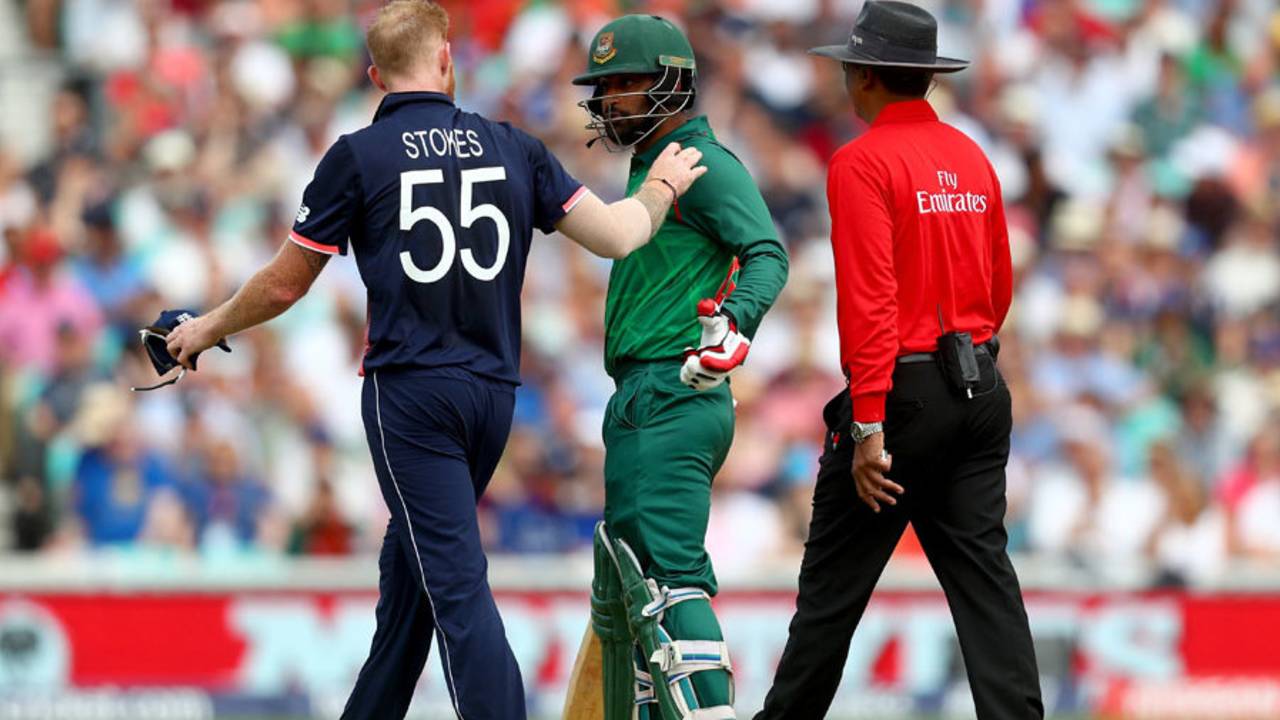 Ben Stokes and Tamim Iqbal got into a heated discussion, England v Bangladesh, Champions Trophy, Group A, The Oval, June 1, 2017