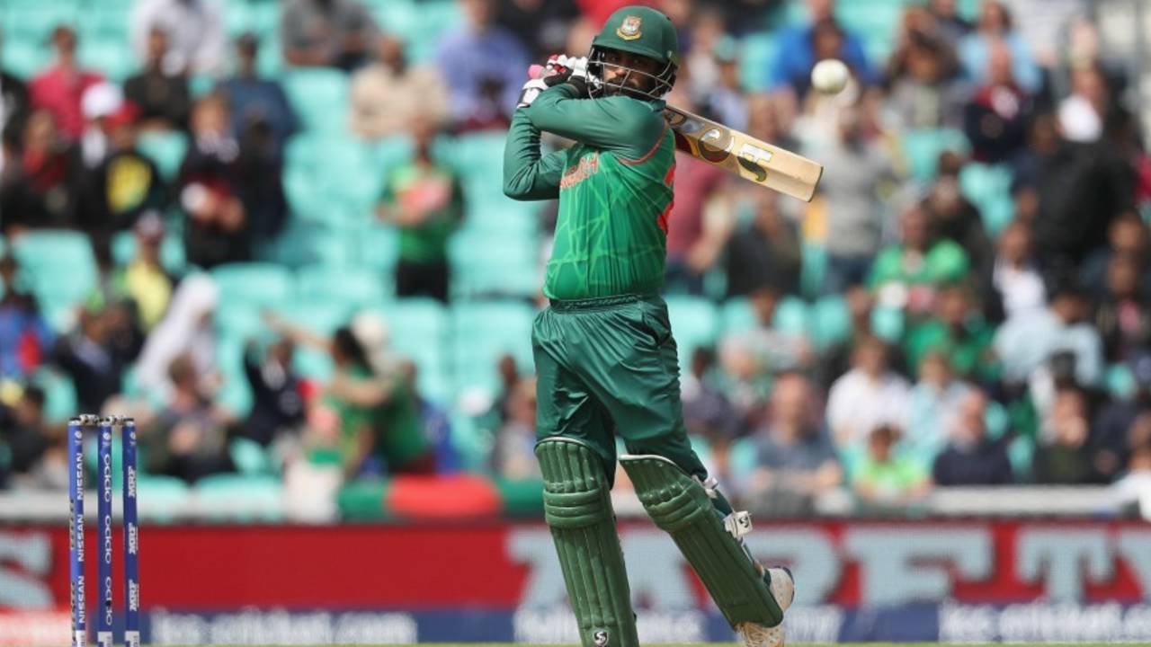 Tamim Iqbal lays into a pull, Australia v Bangladesh, Champions Trophy 2017, The Oval, London, June 5, 2017.
