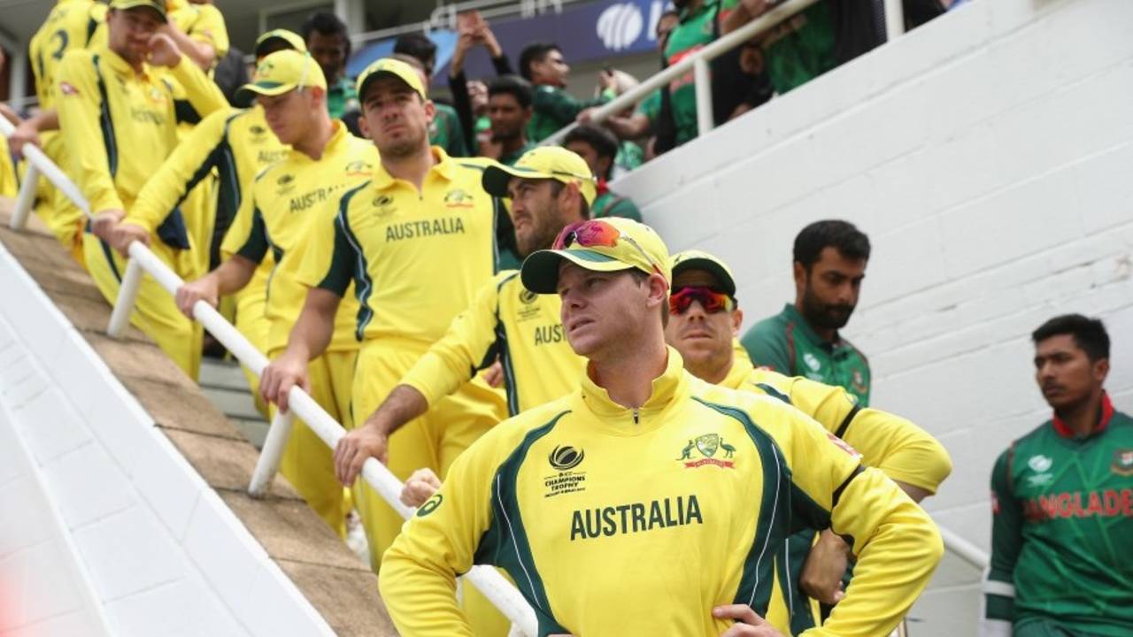 Steven Smith prepares to lead his team out, Australia v Bangladesh, Champions Trophy 2017, The Oval, London, June 5, 2017