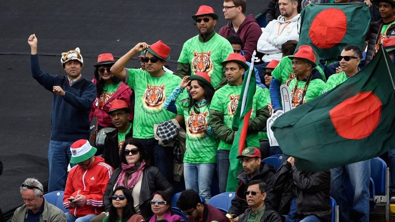 Bangladesh fans show their support, New Zealand v Bangladesh, Group A, Champions Trophy 2017, Cardiff, June 9, 2017