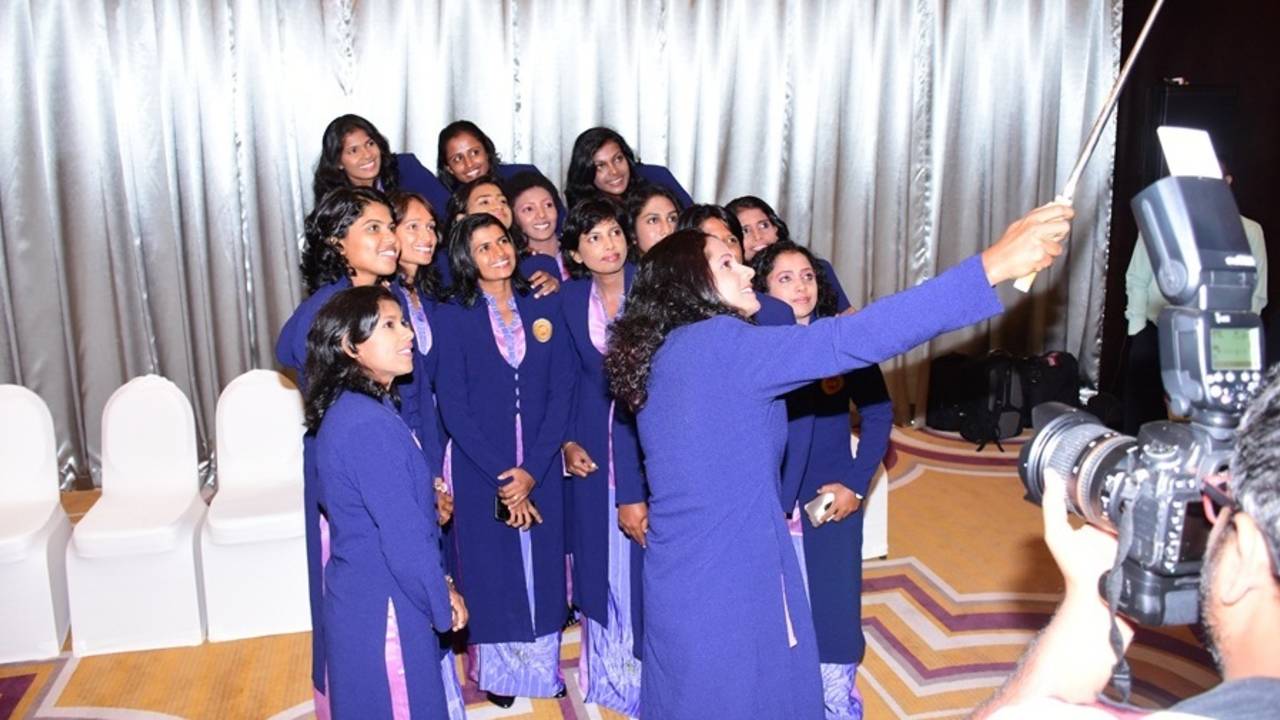 The Sri Lanka women cricketers take a selfie, Colombo, June 12, 2017