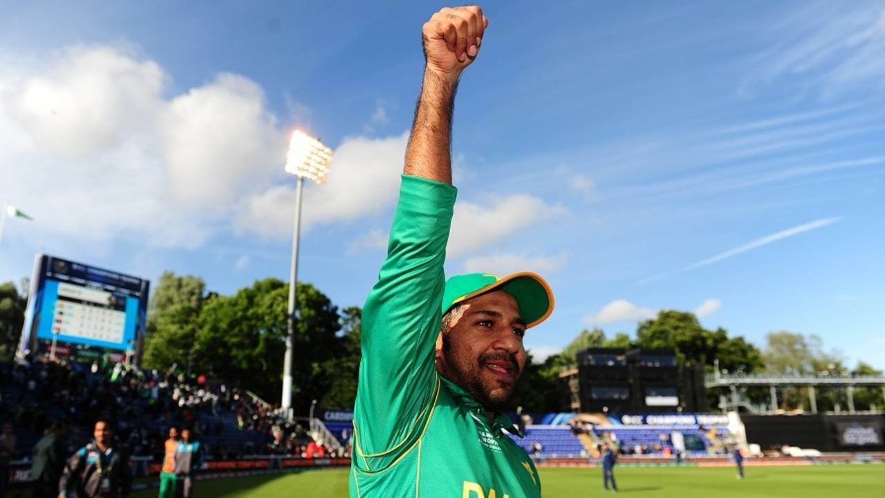 Sarfraz Ahmed was jubilant after leading his side to a win against Sri Lanka&nbsp;&nbsp;&bull;&nbsp;&nbsp;Getty Images