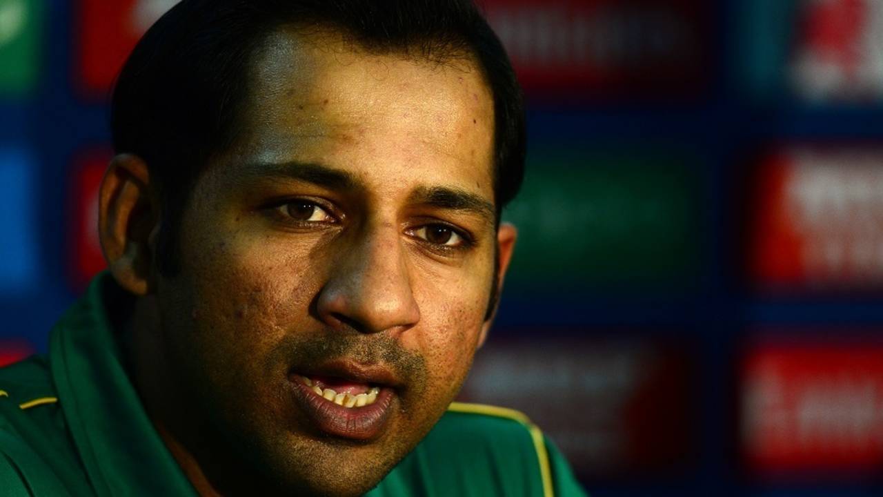 Pakistan captain Sarfraz Ahmed spoke at a press conference ahead of his team's Champions Trophy final against India&nbsp;&nbsp;&bull;&nbsp;&nbsp;Getty Images