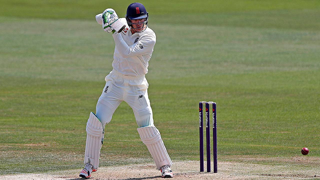 Keaton Jennings drives through the off side  •  Getty Images
