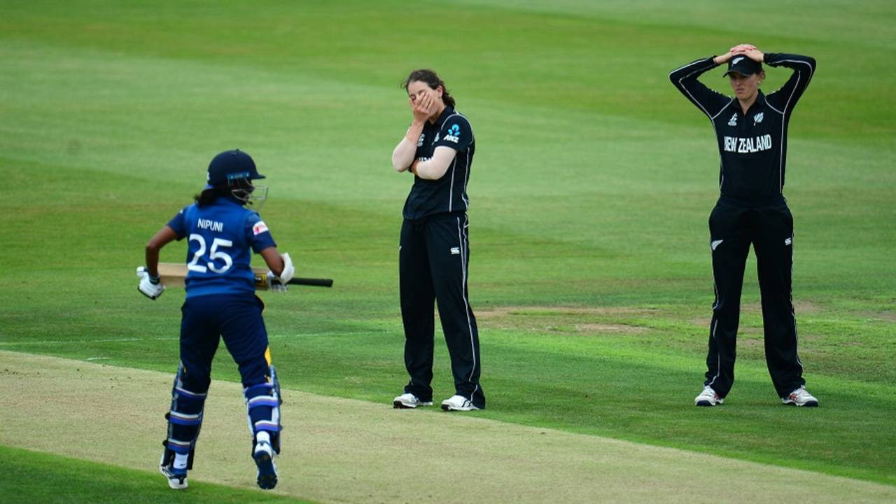 Holly Huddleston rues a chance, New Zealand v Sri Lanka, Women's World Cup, Bristol, June 24,2017