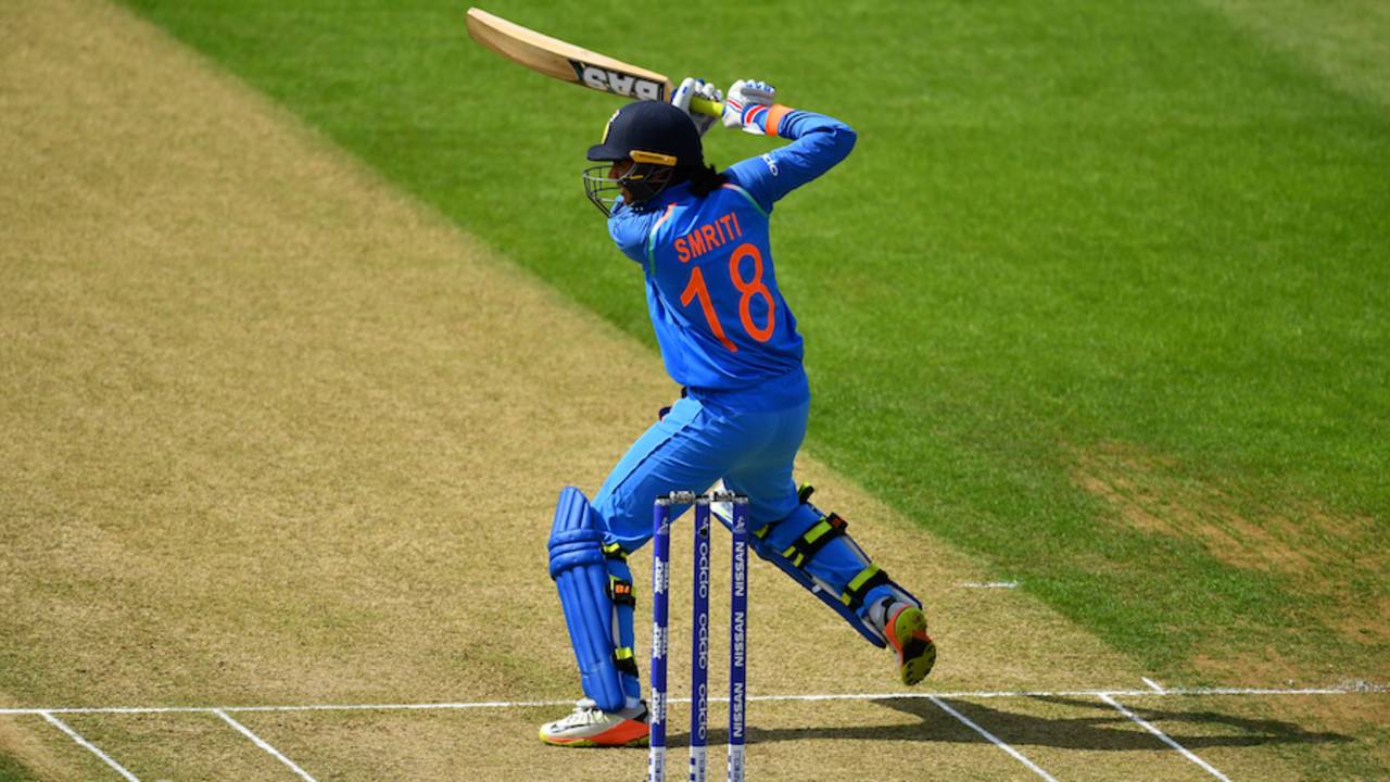 Smriti Mandhana targets the off side, India v Sri Lanka, Women's World Cup 2017, Derby, July 5, 2017