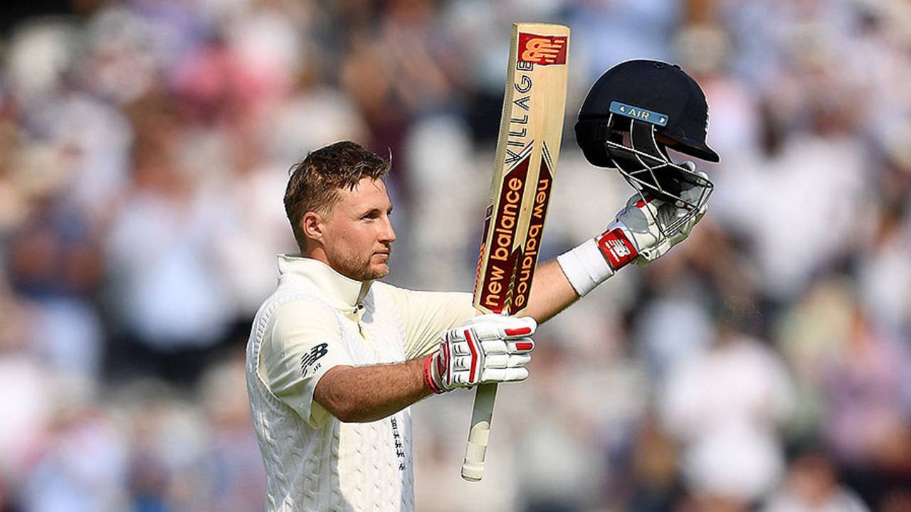 Joe Root celebrates a century in his maiden Test as captain, England v South Africa, 1st Investec Test, Lord's, 1st day, July 6, 2017