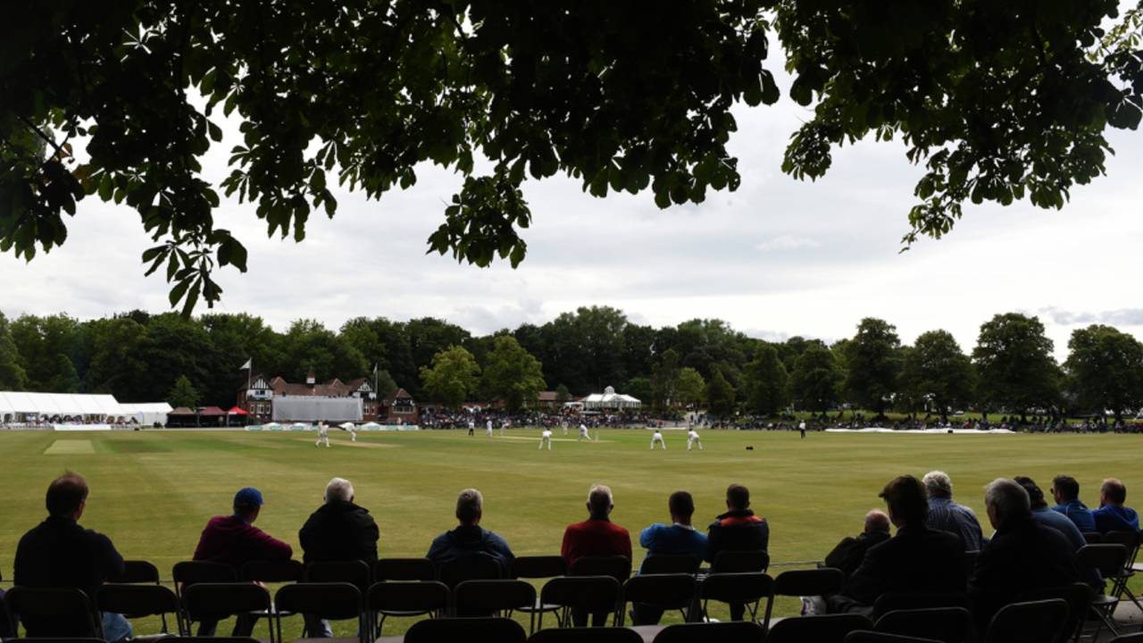 A general view of the Championship match at Queen's Park, Chesterfield, Derbyshire v Durham, Specsavers Championship Division Two, Chesterfield, July 3, 2017