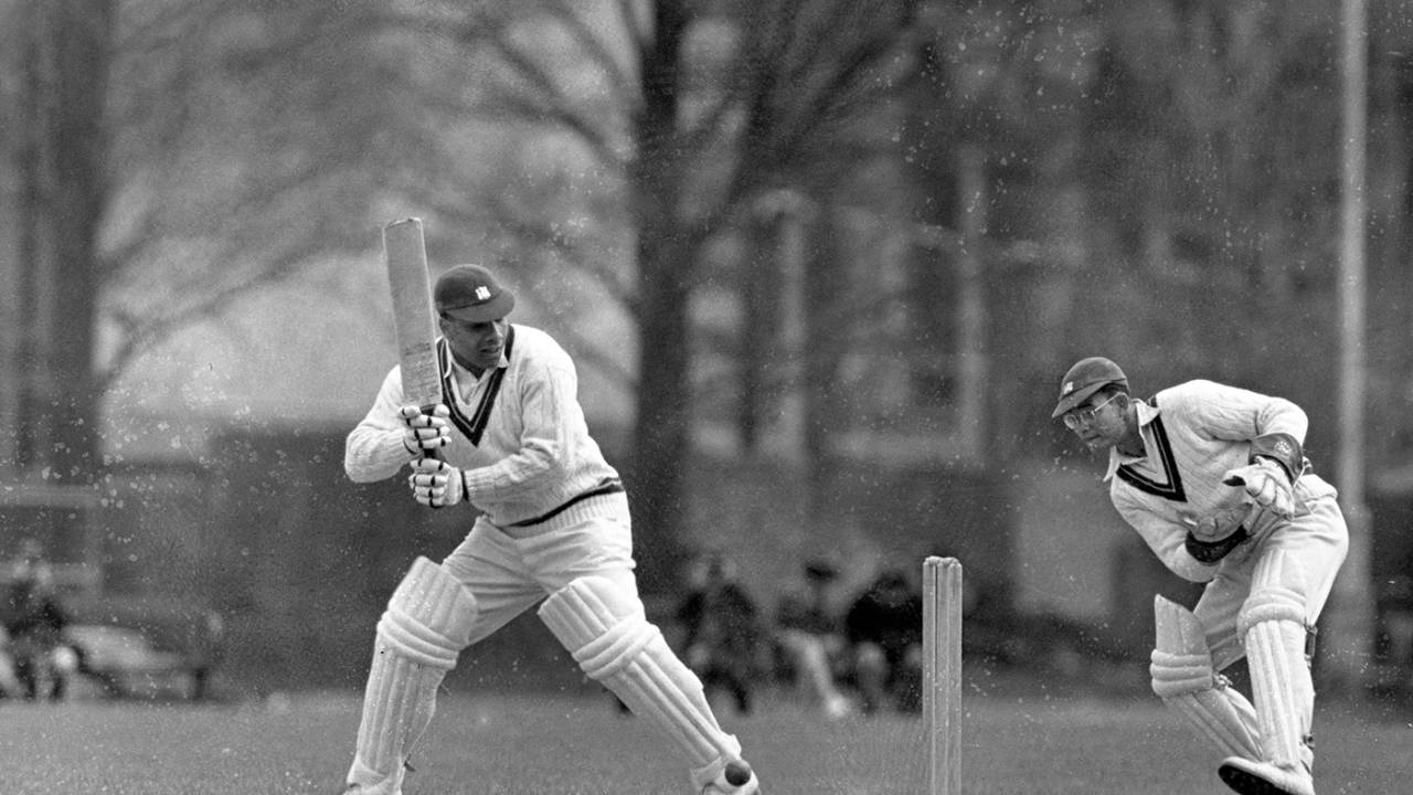 Clyde Walcott bats against the touring West Indians. The keeper is Robert Christiani, Colonel LC Stevens' XI v West Indies XI, The Saffrons, Eastbourne, 1st day, April 24, 1950