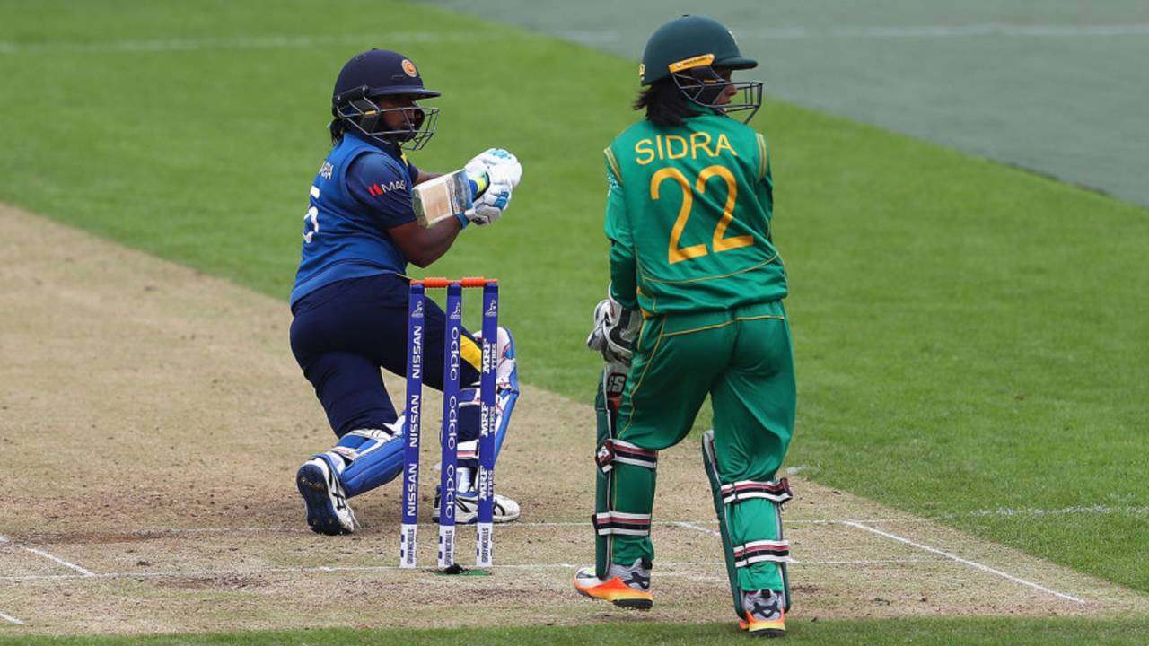 Dilani Manodara struck a career-best 84 off 111 balls, Pakistan v Sri Lanka, Women's World Cup, Leicester, July 15, 2017