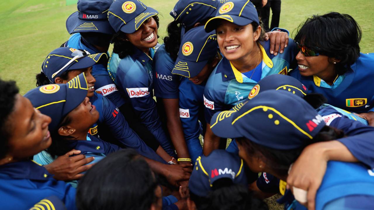 Sri Lanka were a joyful lot by the end of the game&nbsp;&nbsp;&bull;&nbsp;&nbsp;Getty Images/ICC