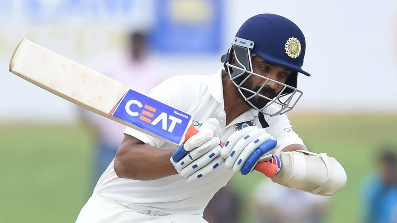 Ajinkya Rahane takes evasive action against a short ball, Sri Lanka v India, 1st Test, Galle, 2nd day, July 27, 2017