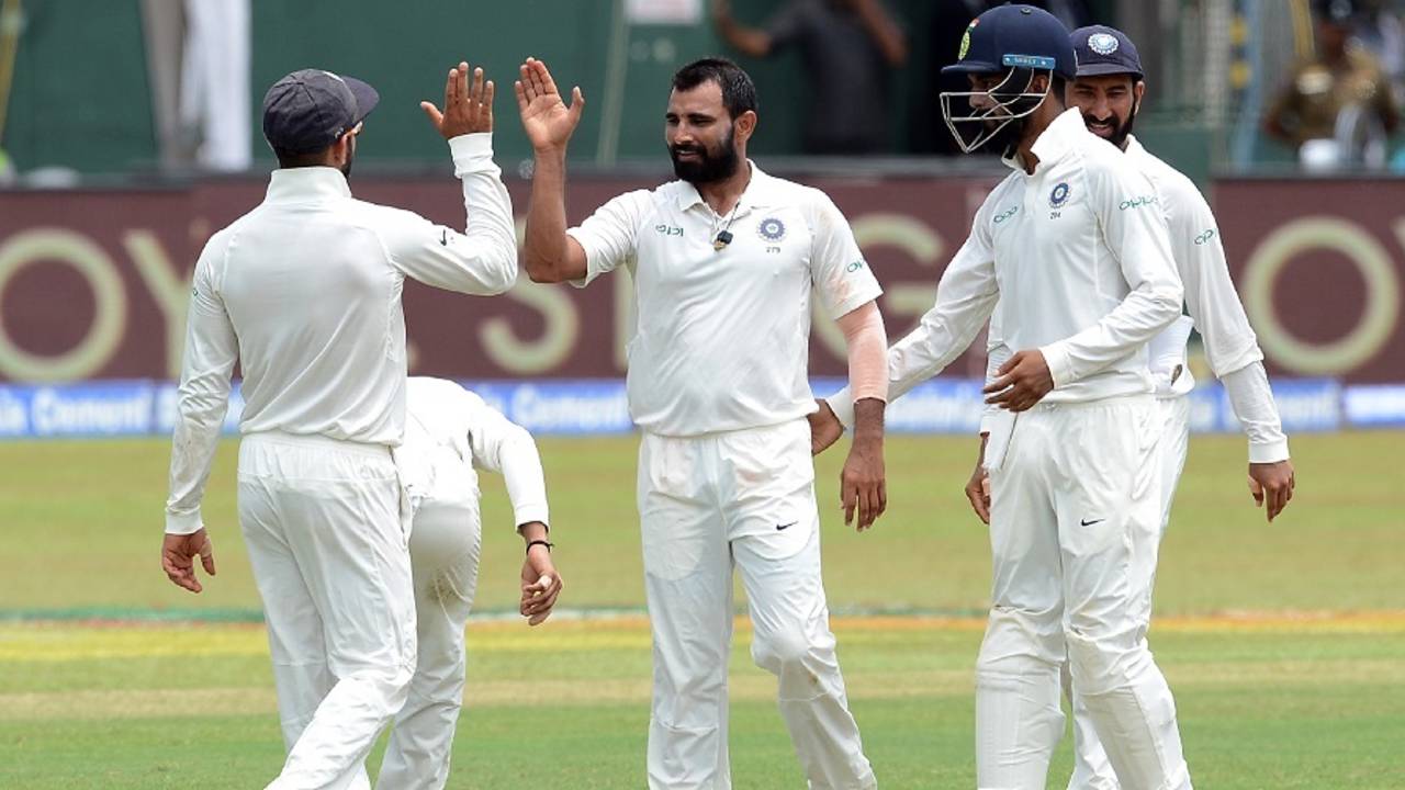 Mohammed Shami struck twice in an over, Sri Lanka v India, 2nd Test, SSC, 3rd day, Colombo, August 5, 2017
