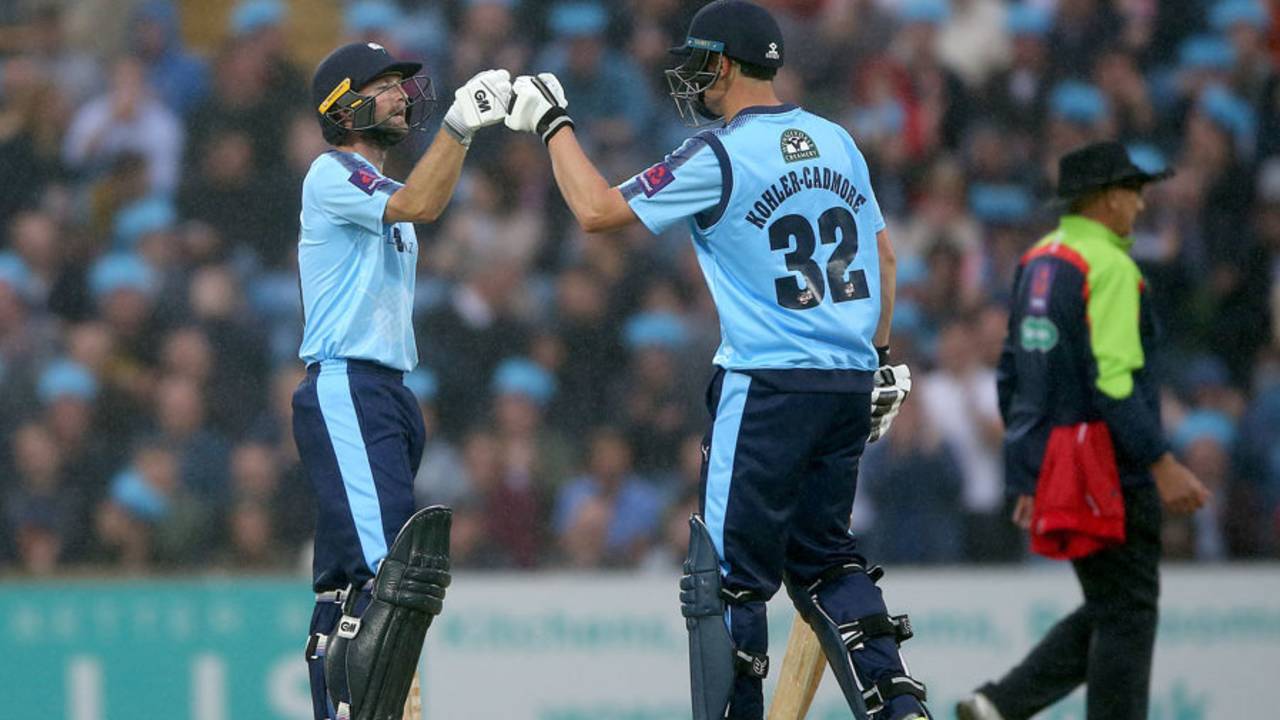 Adam Lyth and Tom Kohler-Cadmore put on 95 for the first wicket, Yorkshire v Lancashire, NatWest T20 Blast, North Group, Headingley, August 11, 2017