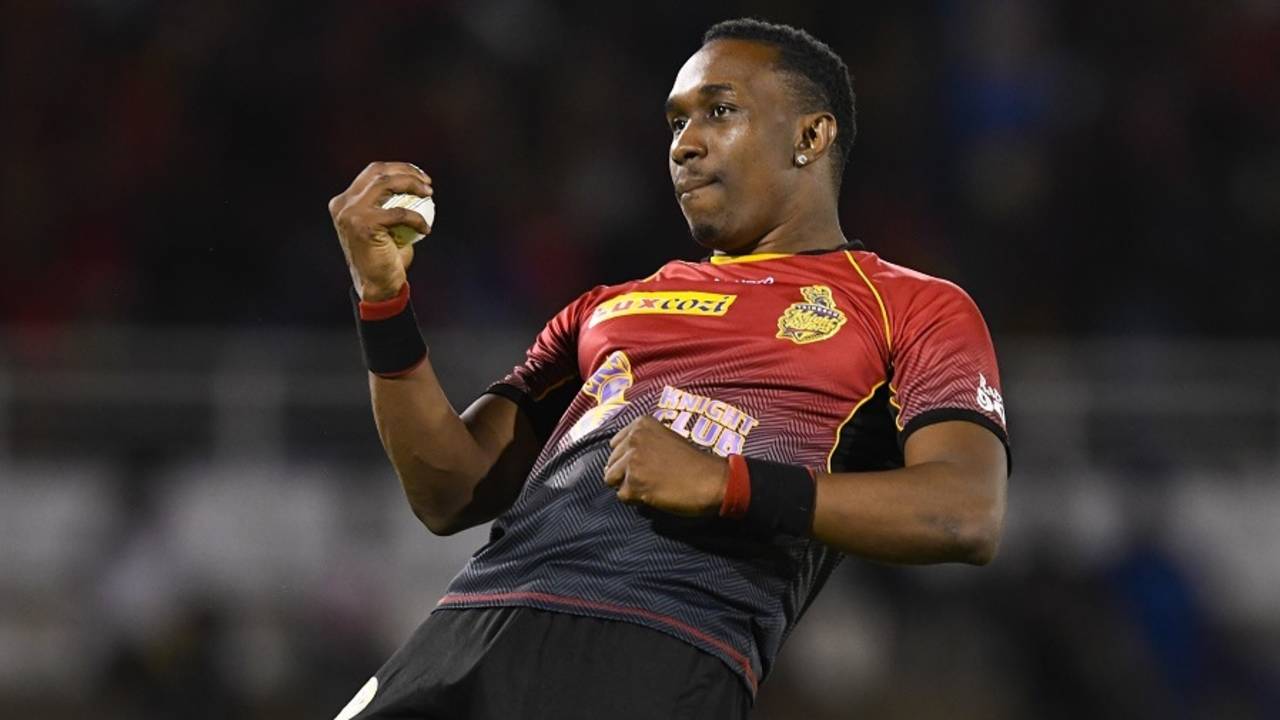 Dwayne Bravo's celebrations were catchy as ever, Barbados Tridents v Trinbago Knight Riders, CPL 2017, Port of Spain, August 12, 2017