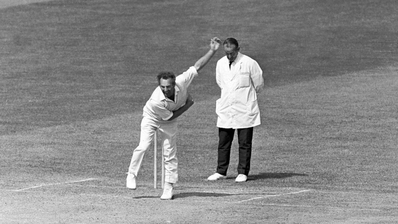 Don Shepherd sends down a delivery for Glamorgan, May 20,1971