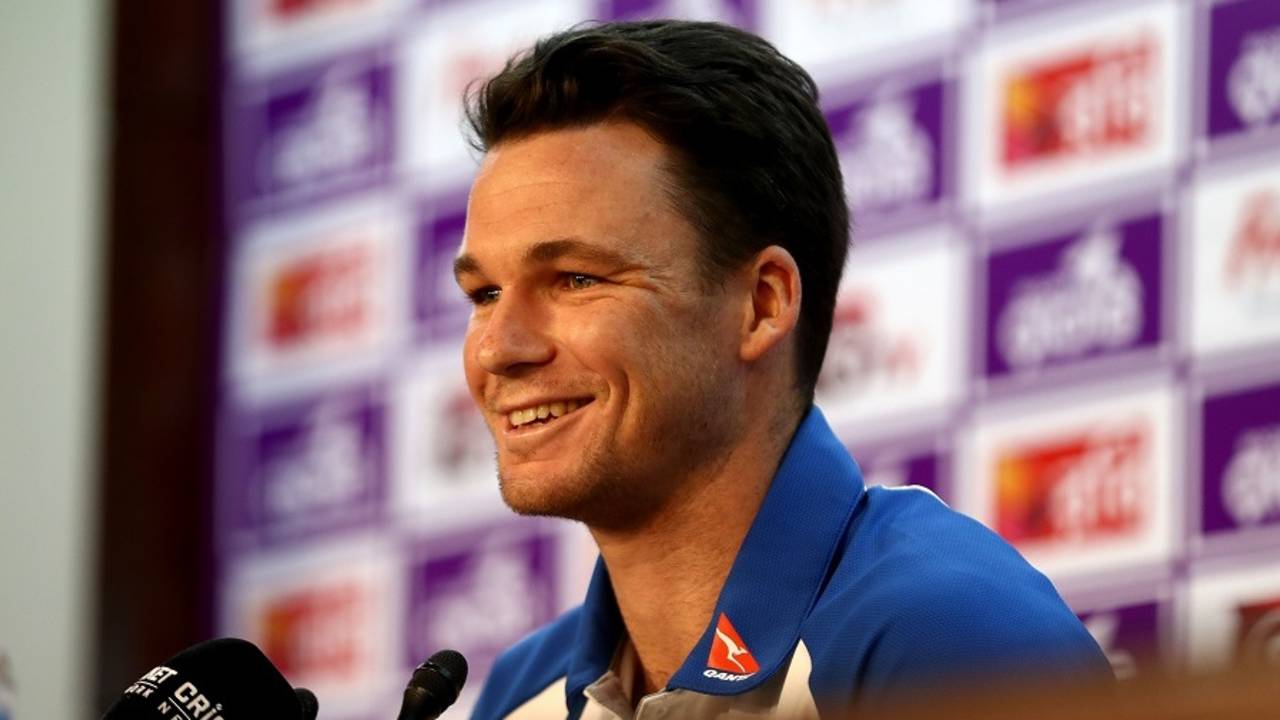 Peter Handscomb addresses the media in Dhaka, Dhaka, August 20, 2017
