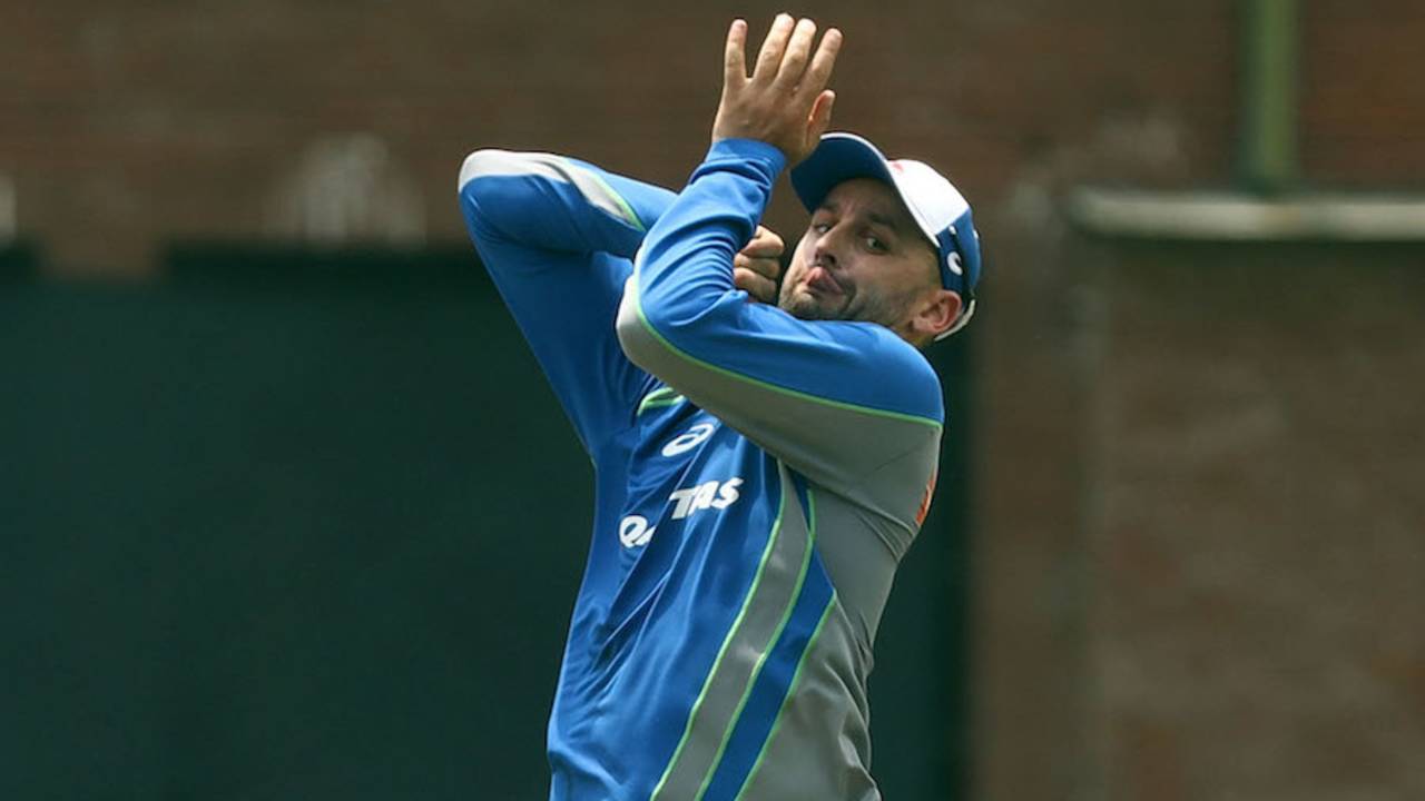 Nathan Lyon bowls during a nets session, Dhaka, August 25, 2017