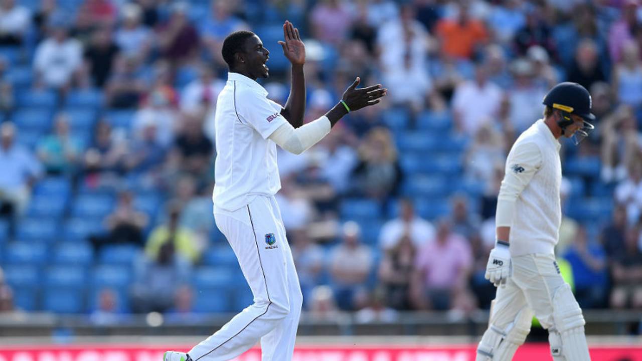 Jason Holder picked up his second wicket when Tom Westley fell for 8, England v West Indies, 2nd Investec Test, Headingley, 3rd day, August 27, 2017