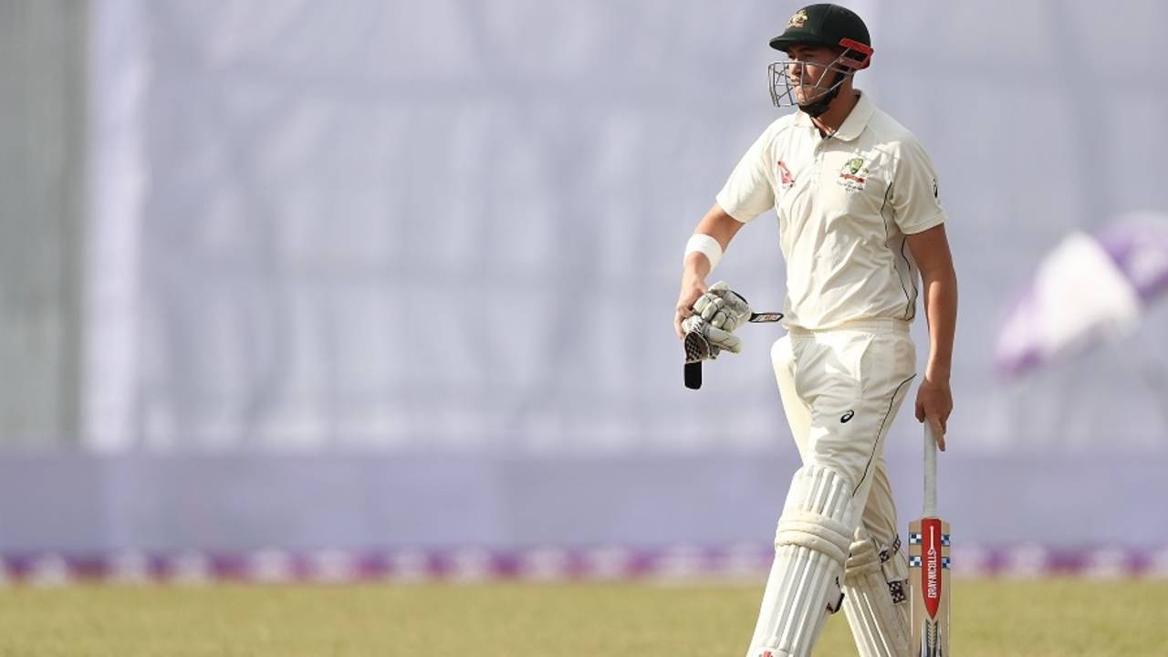 Matt Renshaw was trapped in front for 5, Bangladesh v Australia, 1st Test, Mirpur, 3rd day, August 29, 2017