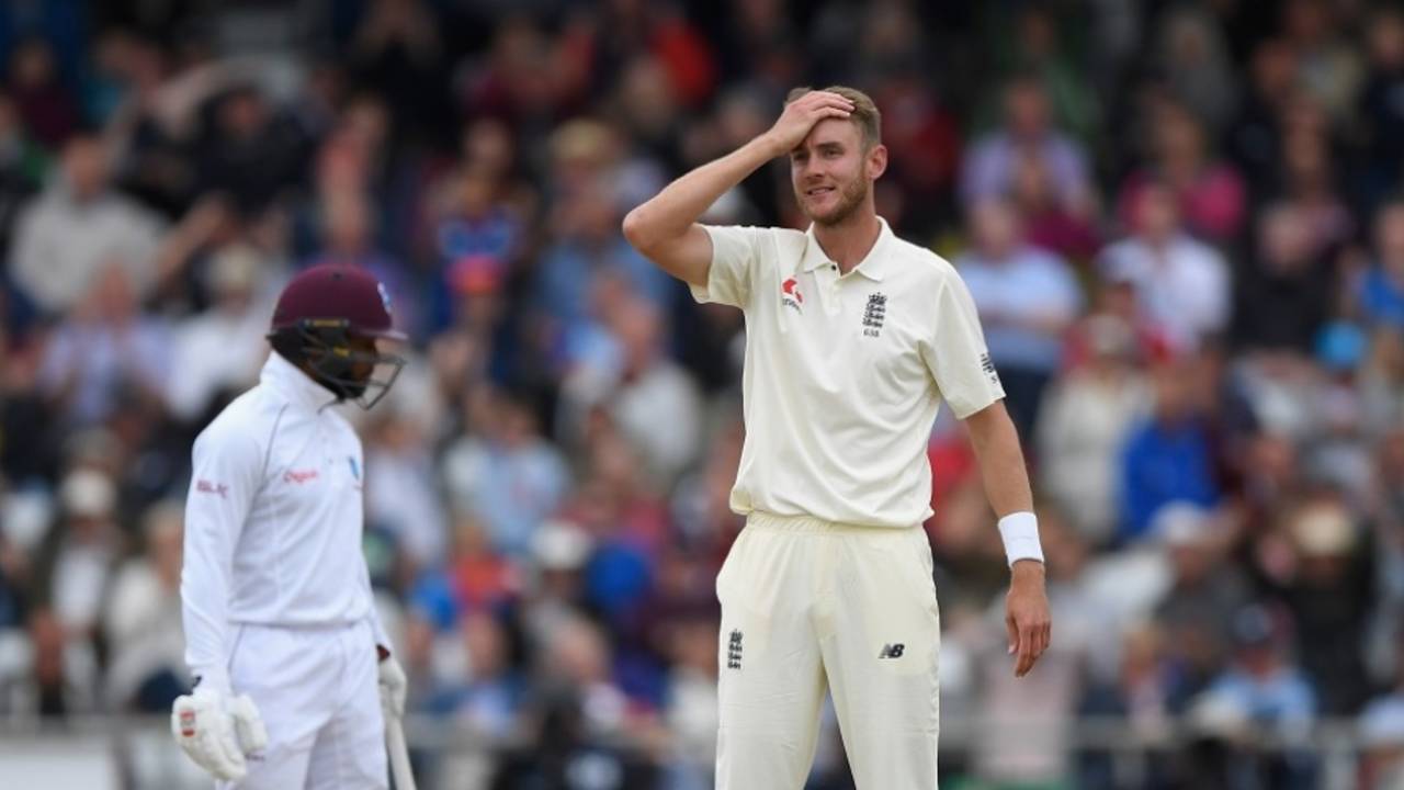 Stuart Broad rues a missed chance, England v West Indies, 2nd Investec Test, Headingley, 5th day, August 29, 2017