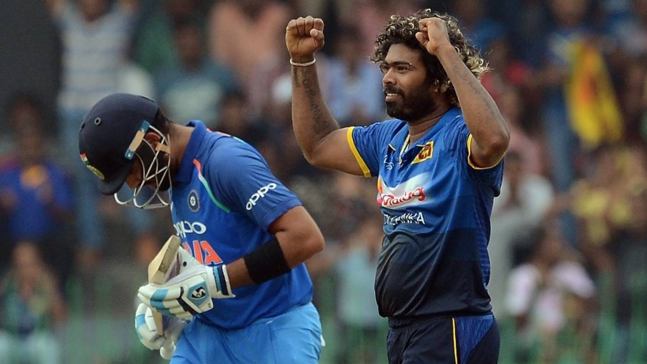 Virat Kohli was Lasith Malinga's 300th ODI victim&nbsp;&nbsp;&bull;&nbsp;&nbsp;Associated Press