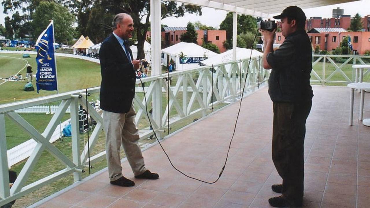 Ralph Dellor broadcasting from the 2000 Women's World Cup