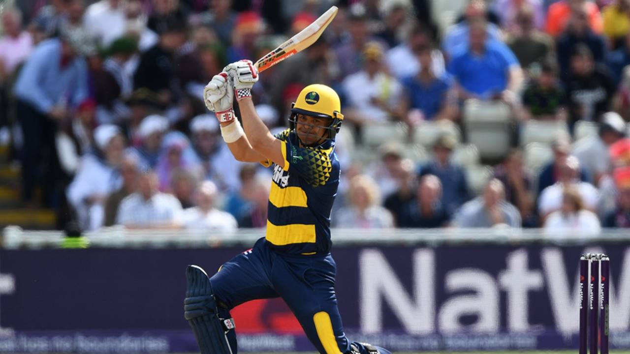 Jacques Rudolph slashes one through the off side, Birmingham v Glamorgan, NatWest T20 Blast, 1st semi-final, Birmingham, September 2, 2017