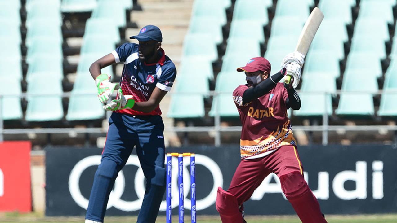 Dharmang Patel's 93 off 79 balls propelled Qatar to a commanding total, Cayman Islands v Qatar, ICC World Cricket League Division 5, Benoni, September 3, 2017