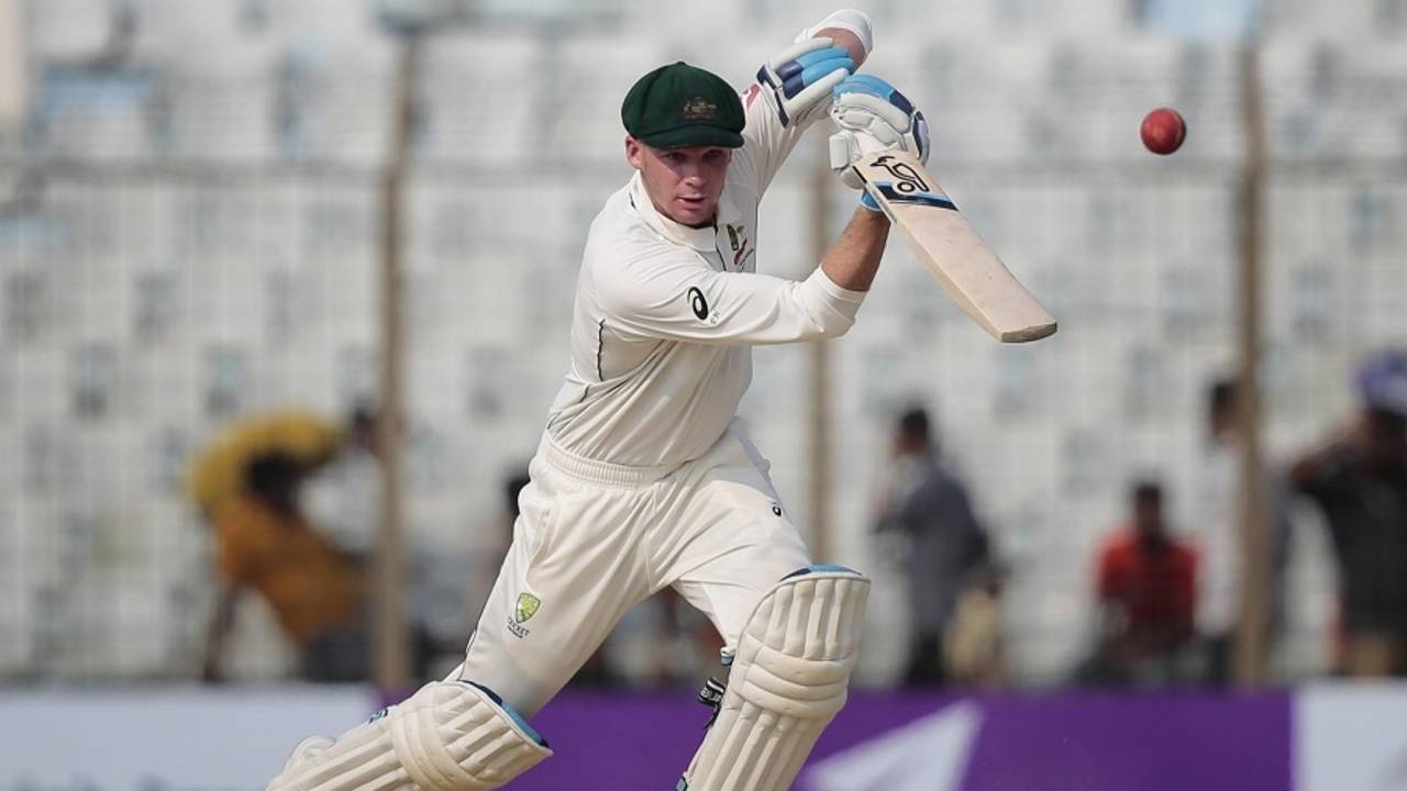 Peter Handscomb drives on the up, Bangladesh v Australia, 2nd Test, Chittagong, 2nd day, September 5, 2017