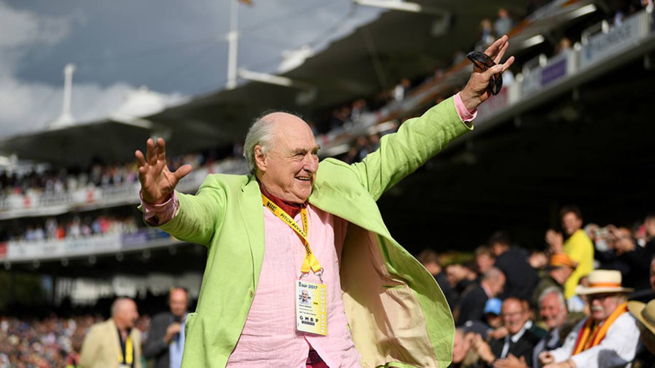 Henry Blofeld took a lap of honour after his final commentary stint, England v West Indies, 3rd Investec Test, Lord's, 3rd day, September 9, 2017 