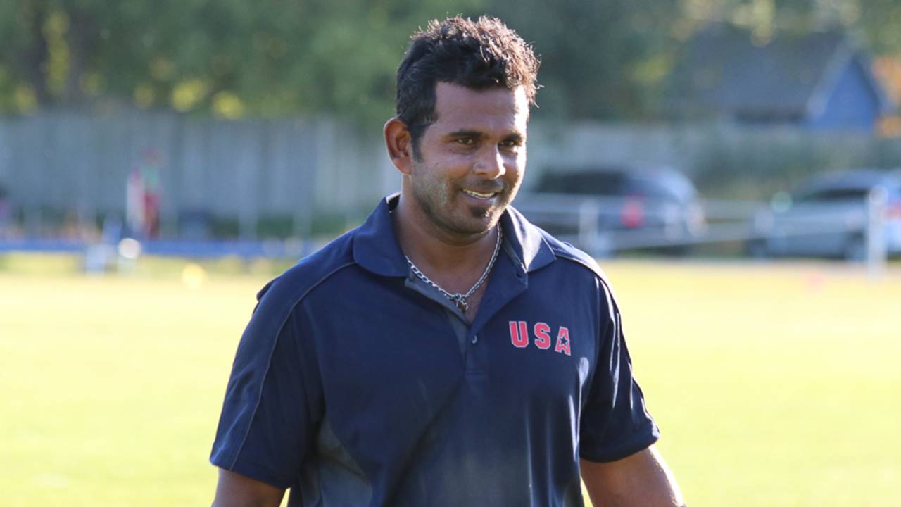 Roy Silva walks off victorious after an unbeaten 38 off 36 balls, Canada v USA, Auty Cup, King City, September 12, 2017