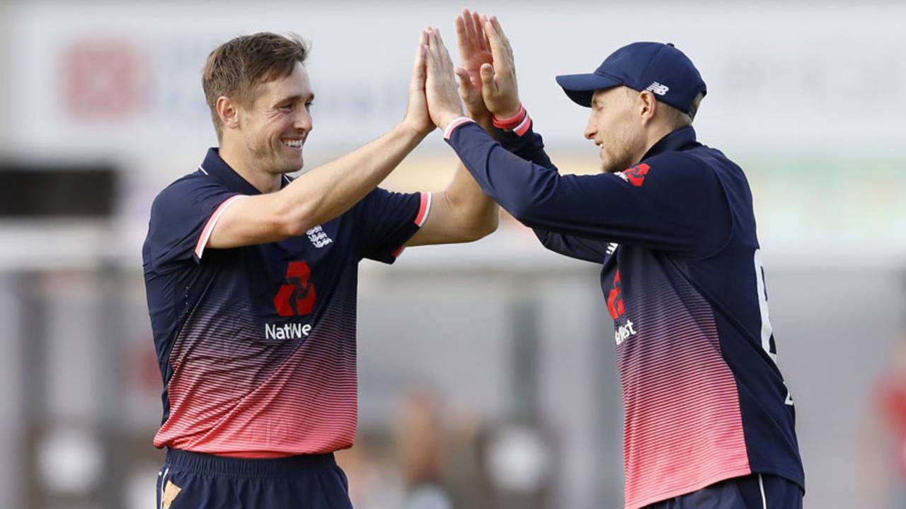 Chris Woakes and Joe Root combined to dismiss Chris Gayle second time around&nbsp;&nbsp;&bull;&nbsp;&nbsp;Getty Images