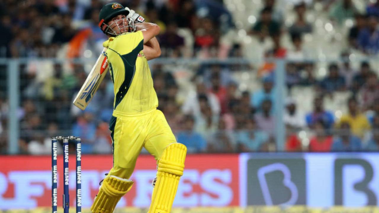 Marcus Stoinis held the lower order together with a fighting half-century in the Kolkata ODI&nbsp;&nbsp;&bull;&nbsp;&nbsp;BCCI
