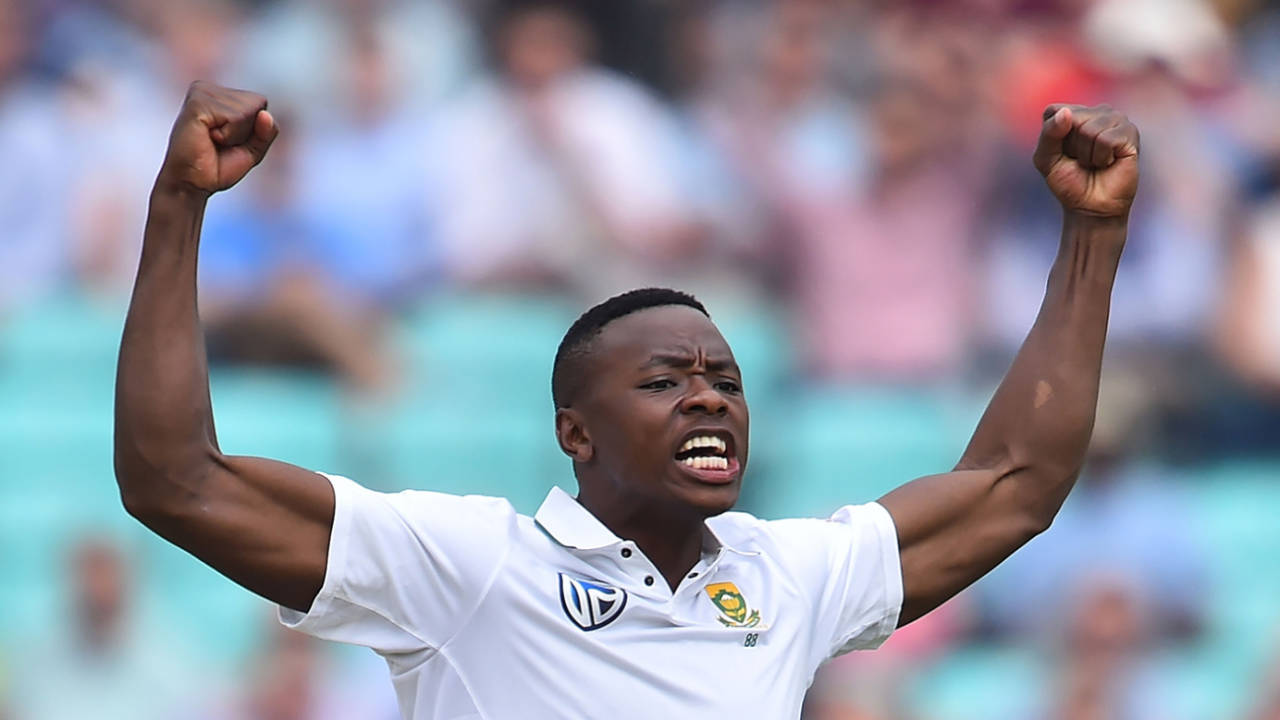 Kagiso Rabada celebrates a wicket, England v South Africa, 3rd Investec Test, The Oval, day two, July 28, 2017