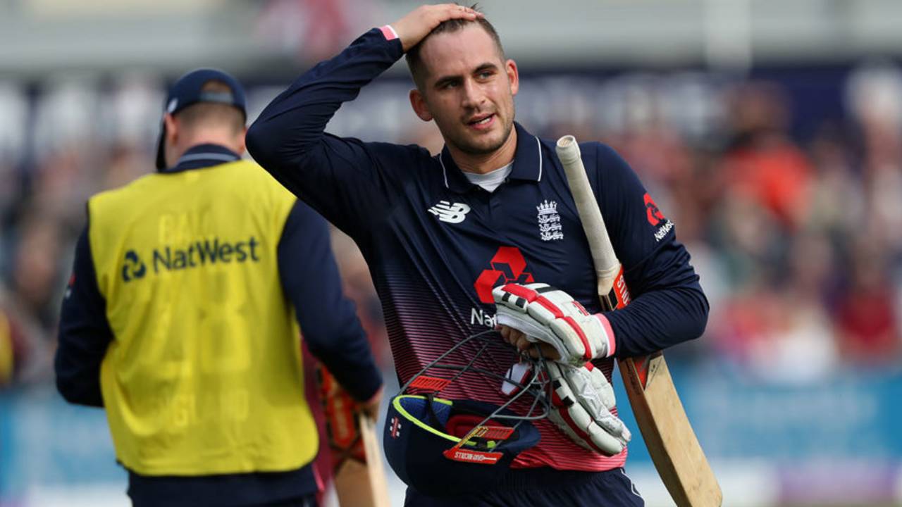 Alex Hales was lbw after making 36, England v West Indies, 3rd ODI, Bristol, September 24, 2017