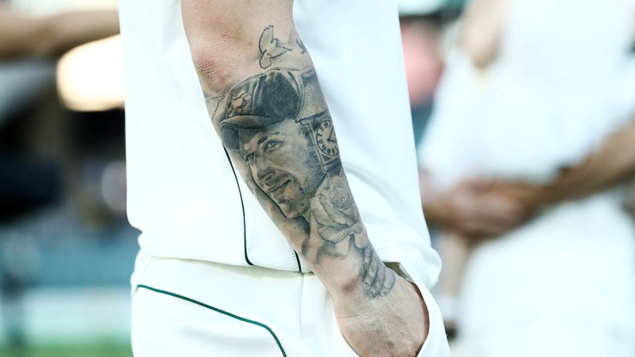 Matthew Wade got a tattoo in memory of Philip Hughes, Adelaide, November 27, 2016