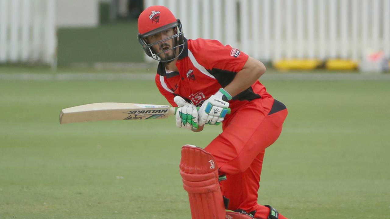 Cameron Valente tucks the ball into the leg side, South Australia v Cricket Australia XI, JLT One-day Cup, September 27, 2017