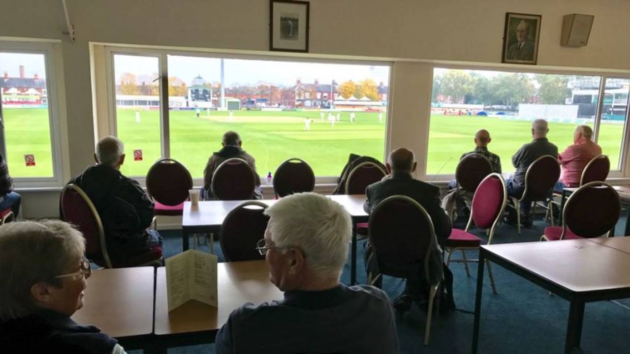 Spectators soak up the promotion latest in The Meet, Leicestershire v Northants, Specsavers Championship Division Two, Grace Road, September 27, 2017