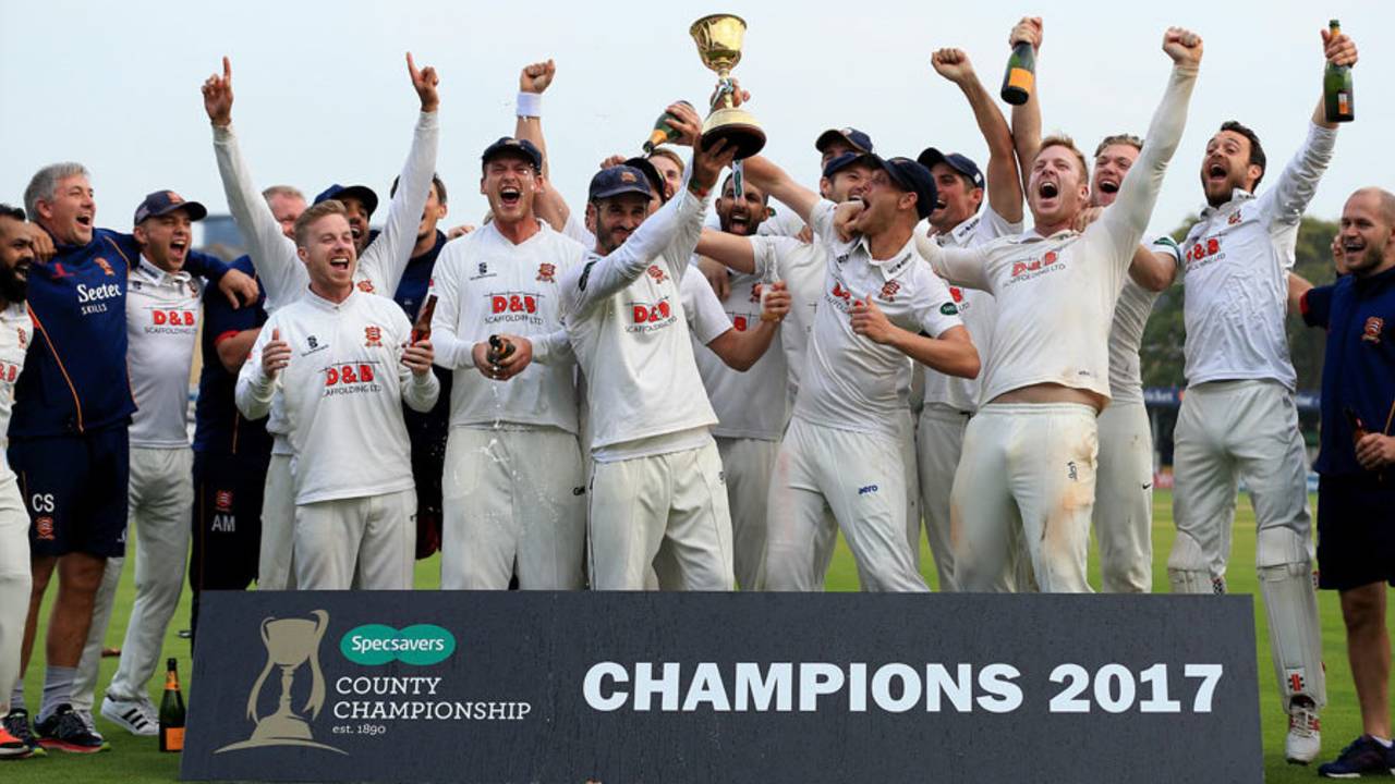 Essex are crowned 2017 champions, Essex v Yorkshire, Specsavers Championship Division One, Chelmsford, September 27, 2017