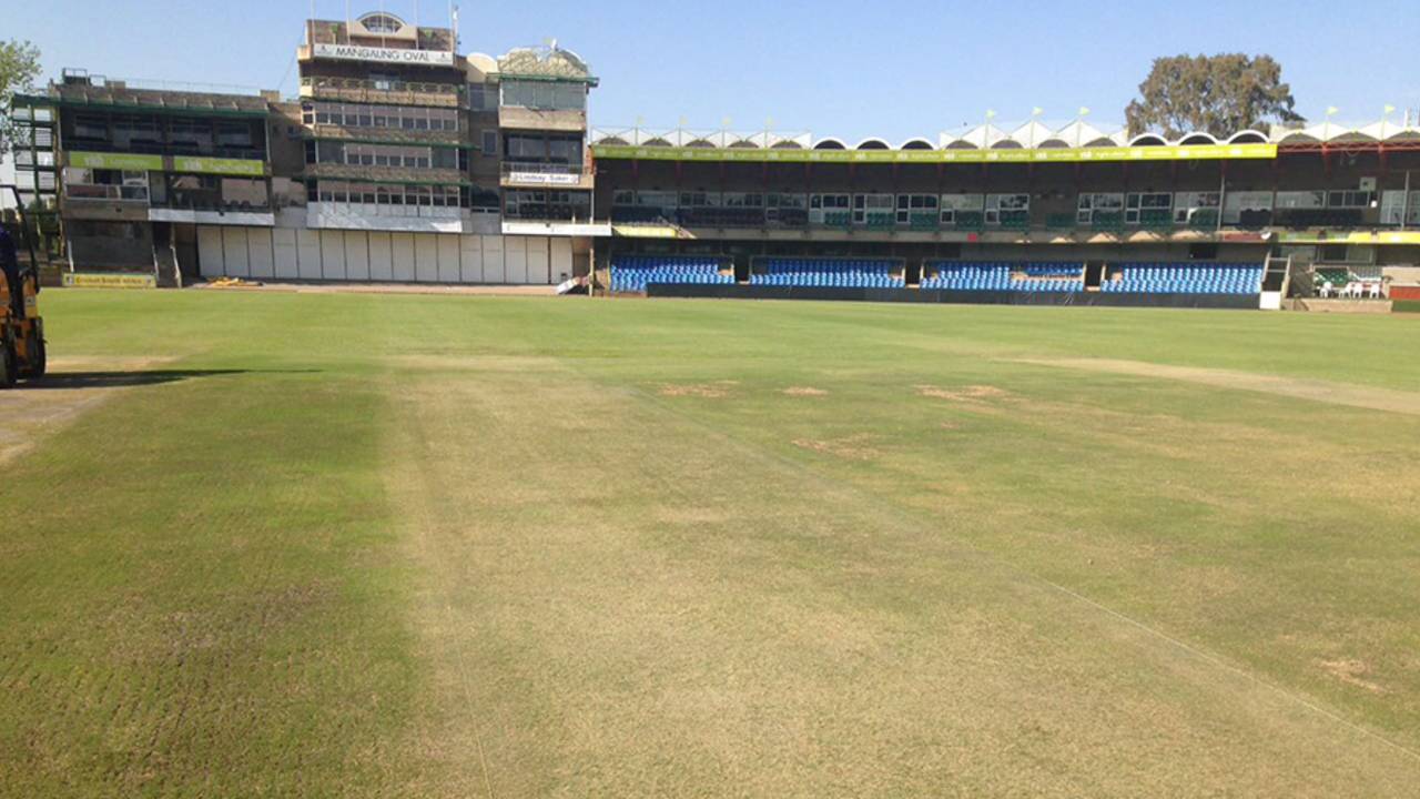 A view of the pitch at the Mangaung Oval a few days before the second Test, Bloemfontein, October 4, 2017