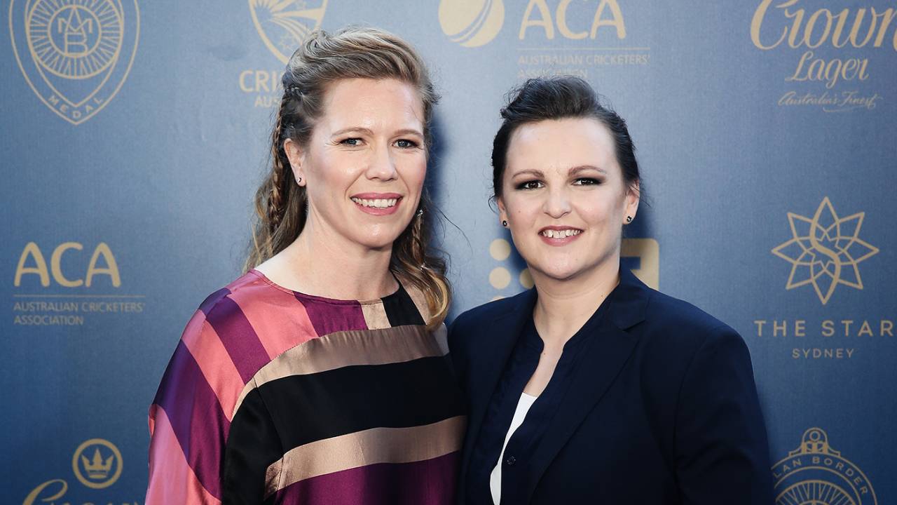 Alex Blackwell and her wife Lynsey Askew at the Allan Border Medal, Sydney, January 23, 2017