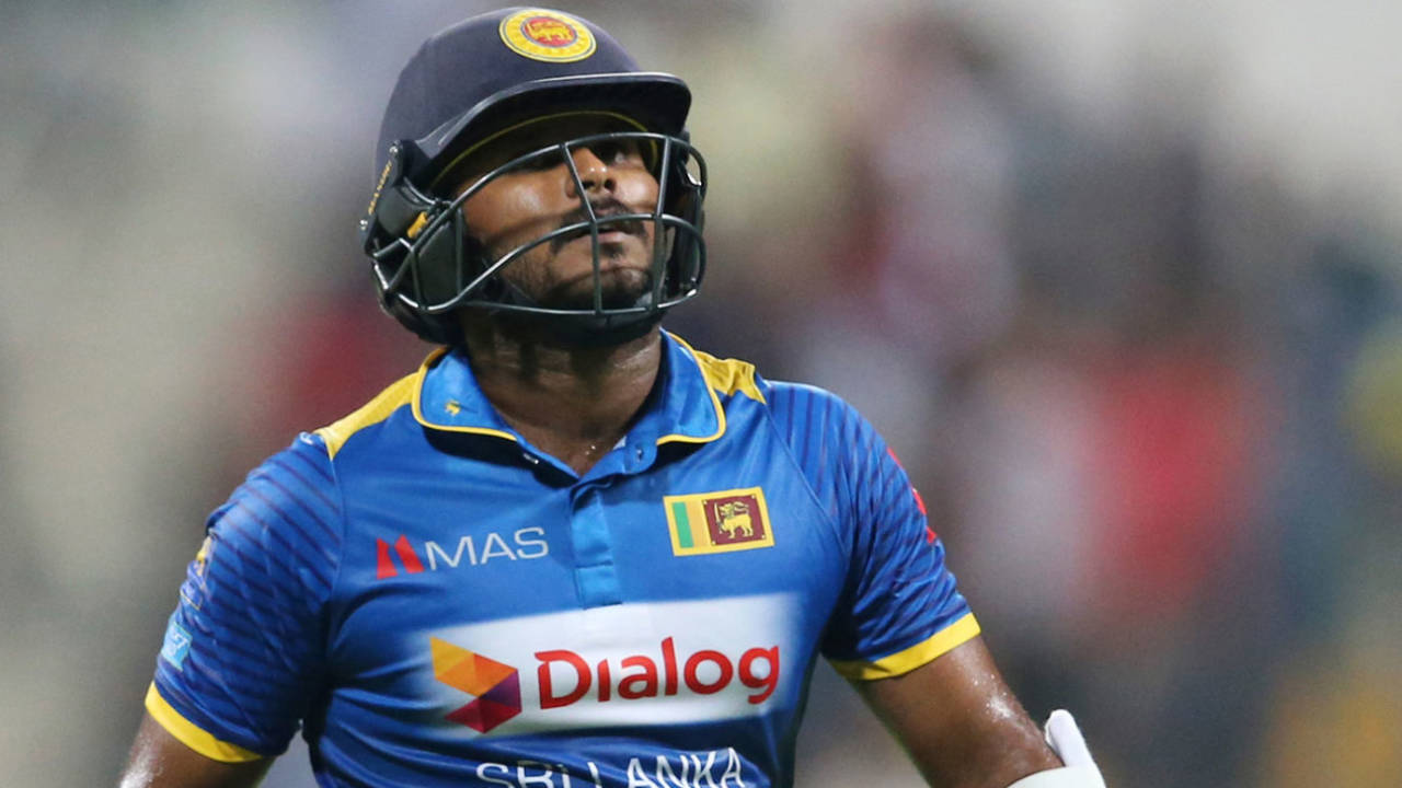 Dilshan Munaweera walks back after being dismissed, Pakistan v Sri Lanka, 2nd T20I, Abu Dhabi, October 27, 2017